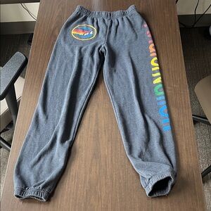 Aviator Nation Kids Charcoal Joggers with Rainbow Logo